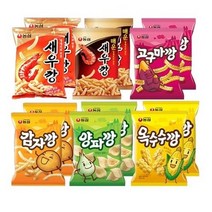 농심 봉지과자 6깡 ( 새우깡 90g+매운새우깡 90g+고구마깡 83g+감자깡 75g+양파깡 83g+옥수수깡 70g) 각 2개씩, 1세트