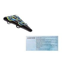 Blizzard King 공기 주입식 스노우 튜브 썰매 4 몰드 그립 핸들 스노우 썰매 144.9cm(57인치) (블랙 블루/옐로우 소용돌이), Black with Blue/Yellow Swirls