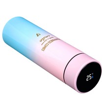 RUN Home 스텐 스마트 보온병 온도표시 500ml, 핑크+블루