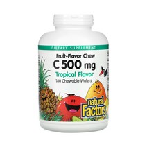 네추럴팩터스 씹어먹는 비타민씨 트로피칼 500mg 180개 아스코르브산 아스코르빈산