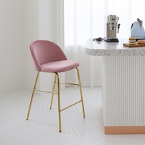지엠퍼니처 벨로 / 인테리어 디자인 카페 홈바의자 아일랜드 식탁의자, 뉴 핑크 (벨로골드바/소비자조립)