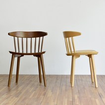 허그 고무나무 원목 체어 (2P), 내추럴