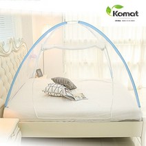 로코스나인 코매트 원터치모기장 침대모기장 모기장텐트 블루 5 size, 120x200 (1-2인용)