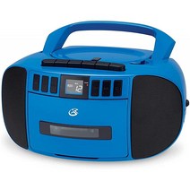 GPX 휴대용 AM/FM 붐박스 CD 및 카세트 플레이어 블랙 (BCA209B) 365919, Blue