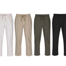 게스 남성 린넨 바지 밴딩 슬랙스