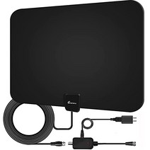 TV 안테나 실내 디지털 증폭 실내 HDTV 안테나 1080p VHF UHF 텔레비전 로컬 채널 분리형 신호 증폭기 및 16.5ft 긴 동축 케이블