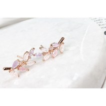 더블에스 잎 큐빅은침 실버침925 데일리 심플 귀걸이