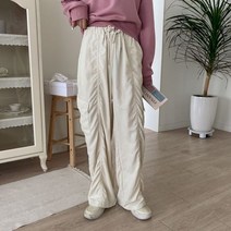 [천삼백케이] [러브블러썸] 23봄신상 3SOBG2 모디 셔링 허리 밴딩 와이드핏 카고 팬츠 (2color)