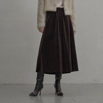 [나인] (SK-4563)벨벳 훌 밴딩 스커트