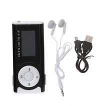 미니 USB 알루미늄 LCD 화면 32GB 마이크로 SD TF 카드 클립 디자인 디지털 음악 mp3, 검은색