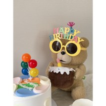 4컬러 마카롱 파티안경 생일안경 해피벌스데이 선글라스 생일파티선글라스, 화이트