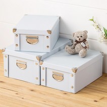 파스텔 접이식 종이 리빙박스 물건 수납정리함 보관 수납 폴딩 정리 옷정리 컬러 보관함, 대 : 50 x 30 x 23cm, 01 : 아이보리