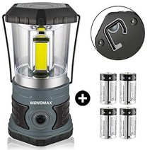 Monomax LED Camping Lantern Battery Powered 1500 Lumen COB Camping Light 4D Batteries(Included) Perf, 1, Monomax LED Camping Lantern Ba