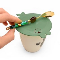 국산 실리콘 물고기 컵뚜껑 덮개 홀더, 피쉬 컵뚜껑 브릭레드