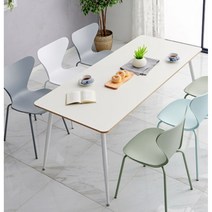 미드센츄리 밀푀유상판 화이트 6인 식탁테이블(180cm) 요즘유행하는 자취생