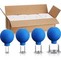 4pcs/set Rubber Massage Body Cups Glass Vacuum Cupping Anti Cellulite Suction Cup For Face Facial Sk, 01 4pcs blue