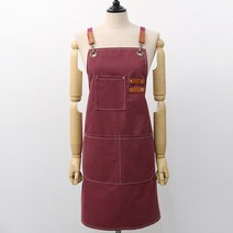 수맘 수엠W 카페 공방 캔버스 방수 앞치마, 와인
