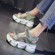 도니와DONIWA 여름샌들 벨크로샌들 키높이샌들 굽높은샌들 데일리슈즈 출근패션 캠퍼스룩 여행샌들