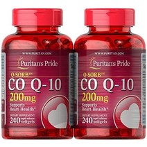 청교도의 자존심 coq10 200mg 심장 건강 지원 240 속방형 소프트젤, 240카운트(2개 팩)