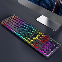 인체공학 접이식 블루투스 게이밍 게임 기계 키보드 USB 유선 104 키 RGB 백라이트 블랙 레드 블루 컴퓨터, 한개옵션2, 02 Black, 한개옵션1