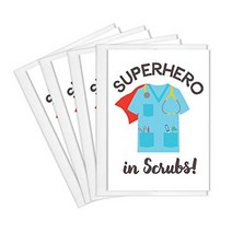 Tiny Expressions - Super Hero in Scrubs Card Set for Nurses Doctors EMTs and Medical Staff with En, 1