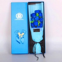 국경일 크리에이티브 장미비누 18송이 꽃다발 선물세트 남여생 선생님 와이프 절친 생일선물, 14 11송이花束 블루
