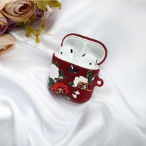 와우박스 주문제작 민화 꽃과 나비 낙관 도장 에어팟 버즈 무선 이어폰 케이스, 무광 하드케이스, 버즈 라이브(밑판 검정색)