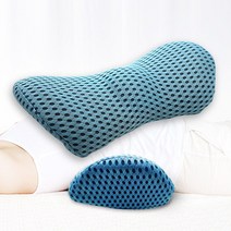 퍼텍 3D 기능성 허리베개 허리쿠션, 블루