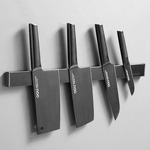 무타공 304 스테인리스 마그네틱 칼블럭, 블랙, 500mm