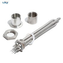 ljxh dn25 dc 12v24v48v 300w 600w 태양열 온수기 용 가열 요소 1inch 관형 히터 모든 304 스테인레스 스틸, DC 24V, 300w 200mm 리터, 세 개의 히터