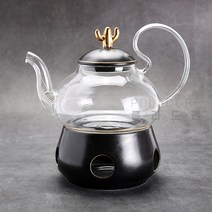 폴라도레 유리 도자기 티포트 내열유리 티팟워머 주전자 세트 +(L), 600ml, CC-0020-10-J타입[주전자+받침대]