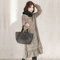 A1045 셔링 디테일의 레오퍼드 원피스