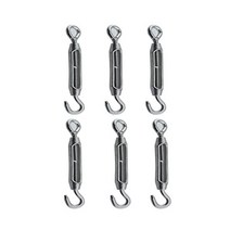 TAODAN 6PCS M4 후크 앤 아이 턴버클 M4 스테인리스 스틸 304 후크 앤 아이 턴버클 와이어 줄 텐션 DIY 끈 라이트 그림걸이 가든 와이어 펜스 게이트 와이어