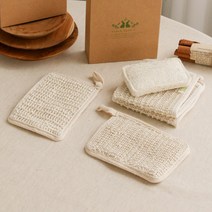 친환경 삼베수세미 세트 [도톰2p사각1p셀룰로오스1p] +행주 증정