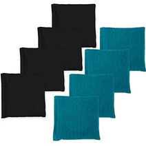 Weather Resistant Cornhole Bean Bags Set of 8 - Regulation Size Weight - 4 Teal 4 Black Corn Hole, 1