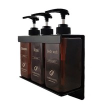 비품천국 펌프용기 3구 디스펜서 샴푸통 국내제작 브라운 공병 500ml 욕실 호텔 모텔 비품