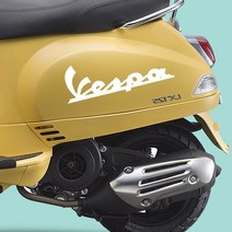 베스파 로고스티커 오토바이헬멧데칼, 100x35mm, 빨강