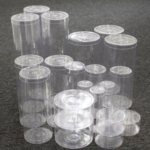 PVC 투명 원통 케이스 낱개/원형케이스/인형 피규어 보관 미니 베이비돌 포장상자, 08. 납작원통케이스 4x3cm