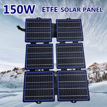 태양광패널 1000wt 세트 300w 500w 100w 소형 태양광 패널 캠핑 파워뱅크 인버터 200w 12v 150W 태양 전지 휴대용 ETFE 5V/12V 방수 태양열 충전기, blue, 75W