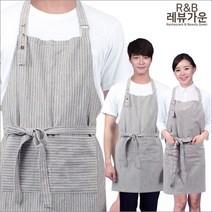 레뷰가운 AE310 앞치마 카페 바리스타 커피 단체 행사 업소용 서빙 식당 목공예, AE310_회색줄