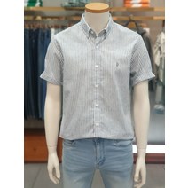 올젠 린넨 혼방 스트라이프 반팔 여름 셔츠 ZOC2WC1353