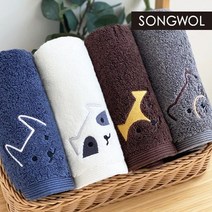 송월타올 빼꼼 190g 수건, 1장, 너구리(아이보리)