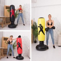스트레스해소 안전한 에어 샌드백 스트레스해소법 쌘드백 펀칭 스트레스해소법 가정용샌드백 오뚜기샌드백, ♤♥○샌드백(옐로우)+글러브소형♤♥○