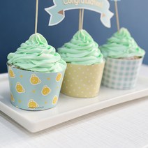파티스토어 파티 테이블 장식 모음 _ 북유럽스타일 백일상 파티데코, 머핀컵 4종 (베이비민트)