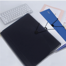 서류파우치 A4 용지 보관 도큐먼트 화일 케이스 아코디언 파일 자료정리 사무용, 블루