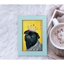 반려동물초상화(그림액자) 예쁜아가사진을 멋진그림으로 바꿔드립니다., 노랑, 블랙, 왕관이미지추가