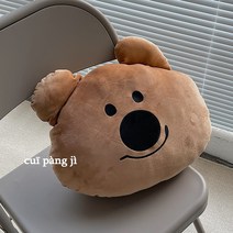 쫀득한곰바디필로우 동물쿠션 베개 롱 바디필로우 큐티 캐릭터 코알라 피규어 쿠션 허리 대낮잠 베개 뽀글이 장난감 선물 빠른배송, 45x33cm_초콜릿 컬러