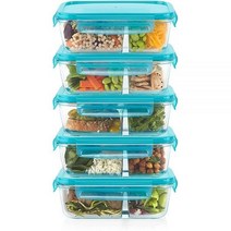 Pyrex Mealbox 10피스 도시락 박스 세트 4컵 분할 유리 식품 보관 용기 세트 무독성 BPA 프리 래칭 뚜껑