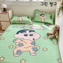 EAGLE PEAK 쿠로미침대 쿨매트 시나모롤 핑크팬더 짱구 산리오 침구 캐릭터 냉감패드, 그린 짱구