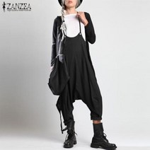 점프슈트 캐주얼 Stappy 오버올 2023 ZANZEA 여성 하렘 팬츠 점프 슈트 숙녀 여름 Playsuits Woman Pantalon Rompers